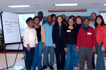 Katina with Student Ambassadors at a CUNY workshop